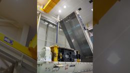 Airbus built Inmarsat-6 F2 satellite arrives on board an Airbus Beluga in Florida for launch