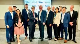 Representatives from Satair and Telair at the contract signing in Singapore