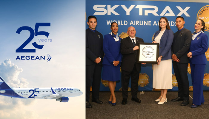 AEGEAN is once again the Best Regional Airline in Europe, at the Skytrax World Airline Awards 2024