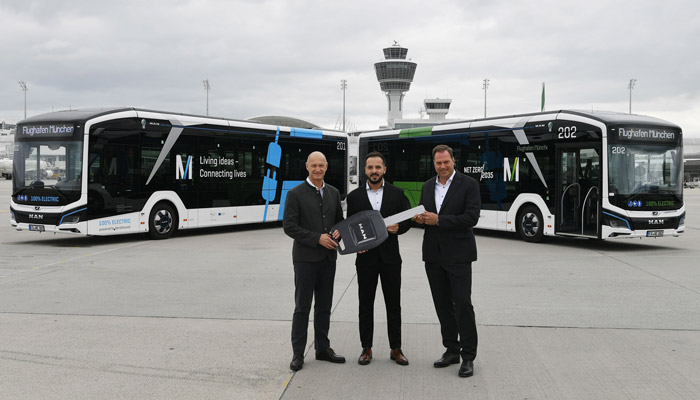 Munich Airport receives electric passenger buses