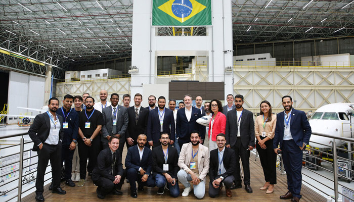 Saudi Startup Delegation within the G20, led by Prince Fahd bin Mansour bin Nasser bin Abdulaziz, and NEOM representatives visit Brazilian aerospace company Embraer