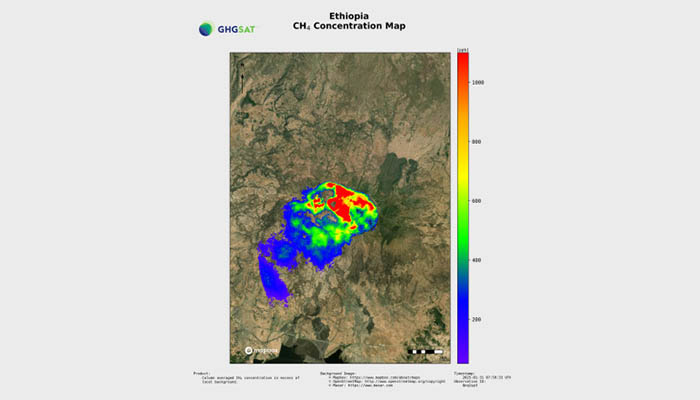 GHGSAT & Sentinel-5P TROPOMI Satellites Detect Giant Methane Emission From Ethiopia's Mount Fentale Volcano