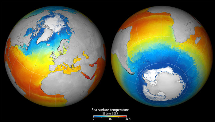 Sea surface warming faster