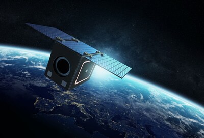 On-orbit render of a Millennium-built small satellite flying Spectrolab solar cells (Boeing image).