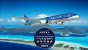 Air Tahiti Nui remporte 5 étoiles au classement APEX pour la 5ème année consécutive