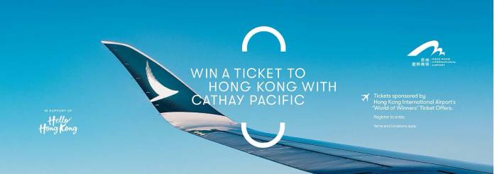.Cathay Pacific et l’Autorité Aéroportuaire de Hong Kong lancent en France la campagne « World of Winners » et distribuent 950 billets aller-retour vers Hong Kong à prix réduits* entre le 10 et le 16 mai 2023